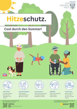 Plakat Hitzeschutz. Cool durch den Sommer!_Deutsch