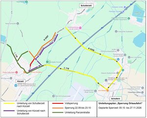 Umleitungsplan Sperrung Ortsausfahrt