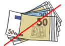 Geld durchgestrichen